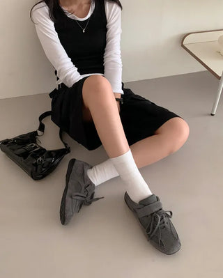 [High Quality] Leather Suede Sneakers