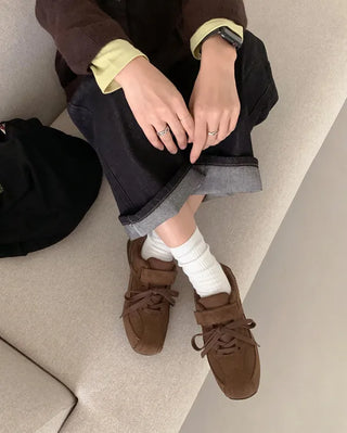 [High Quality] Leather Suede Sneakers