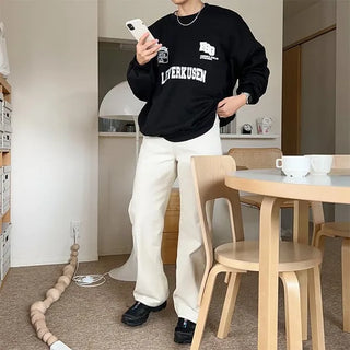 Long cream denim