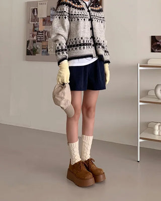 Suede lace-up platform loafers