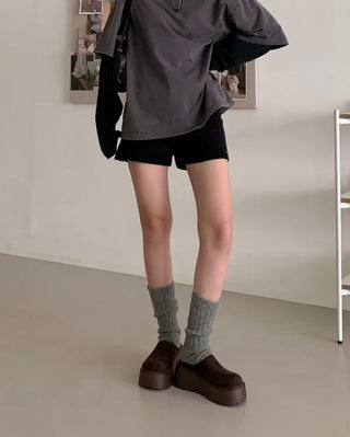 Suede platform mules