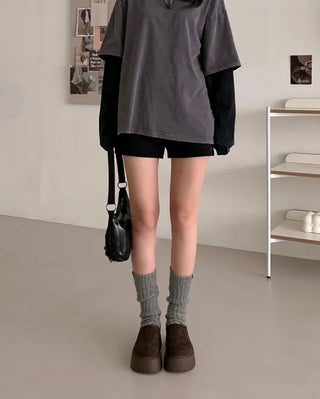 Suede platform mules