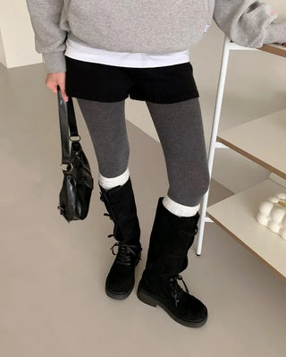 Suede lace-up walker boots