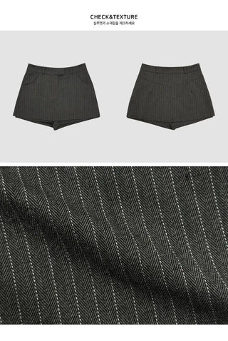 Striped Mini Skirt Pants - 2 colors