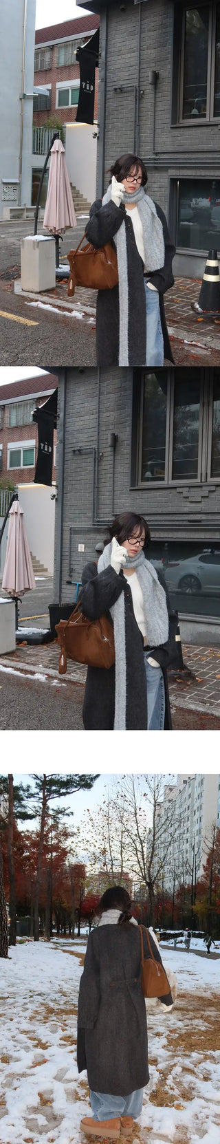Inquiry rush handmade pintuck 100% wool coat - 2 colors