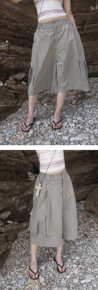 Vivi Cargo Side Banding Summer Bermuda Shorts - 4 Colors