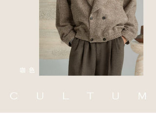 [CULTUM] Wool Blend Shawl Collar Short Jacket