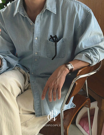[by GOPEOPLE] Washed Denim Shirt