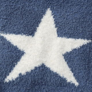 Long sleeve crewneck star pattern contrast crop top