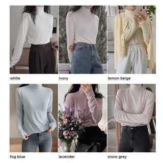 (Over 30,000 sold) Basic Turtleneck T-Shirt - 10 colors