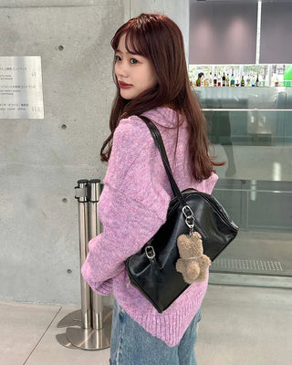 Colorful V-neck loose-fit knit