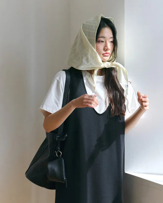 [8th Re-release] (ORIGINAL) Lined Cotton Scarf (cream)