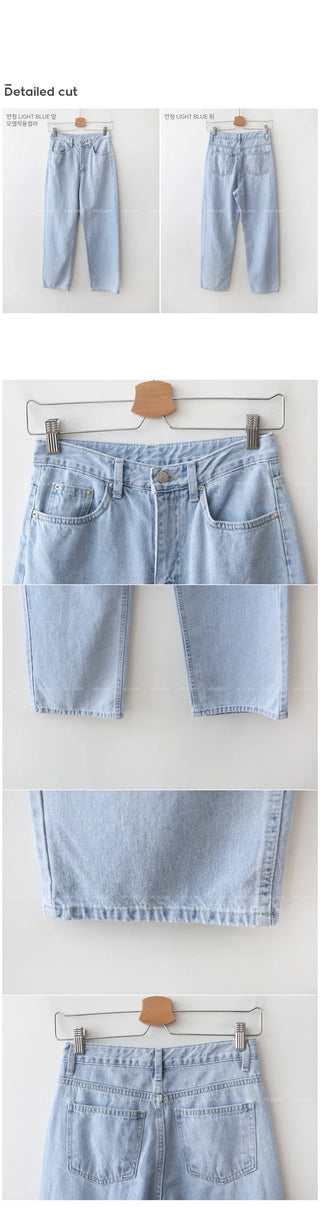 Wide-leg denim pants suitable for all seasons