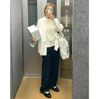 String stripe wide slacks