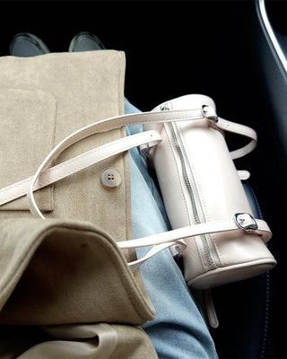 Faux leather buckle shoulder bag