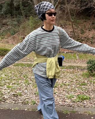 Color-blocked striped T-shirt