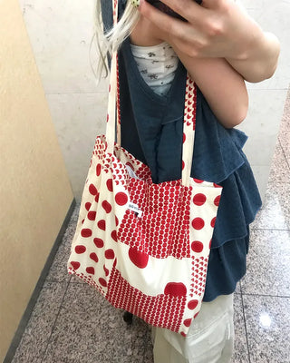 Two-Pattern Dot Tote Bag