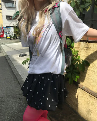 Polka Dot Pumpkin Balloon Fit Mini Skirt