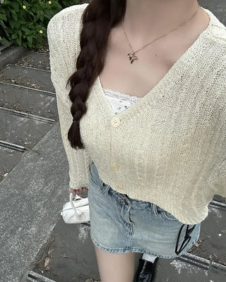 Cable Cropped Cardigan