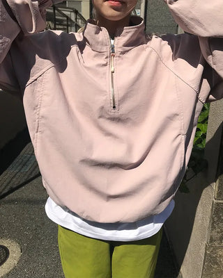 Nylon half-zip sweatshirt