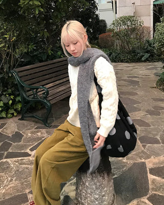 Corduroy wide-leg pants