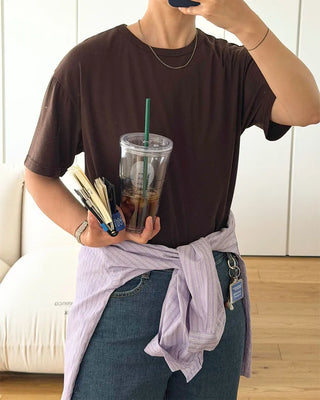 Colored short-sleeved tops