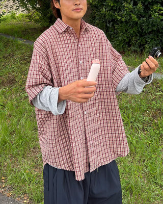 Checked half shirt