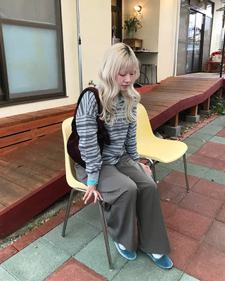 Two-pleat wide slacks