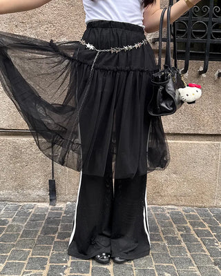 Chiffon midi skirt
