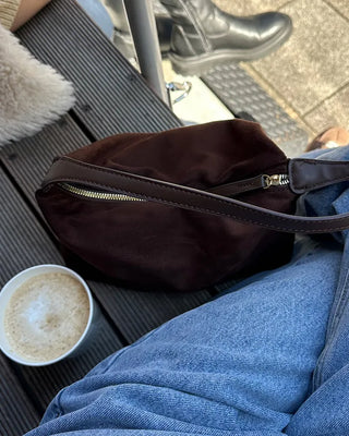 Suede shoulder bag