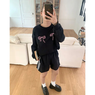 Oversized Two-Ribbon Sweatshirt