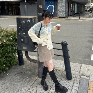 Round neck Nordic cardigan