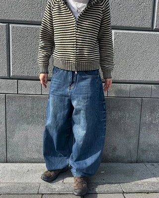 (Unisex) Washed Balloon Denim Pants