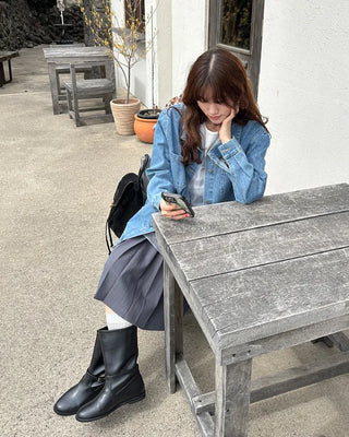 Denim pocket single jacket