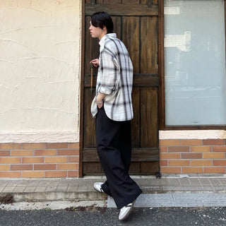 Pintuck wide slacks