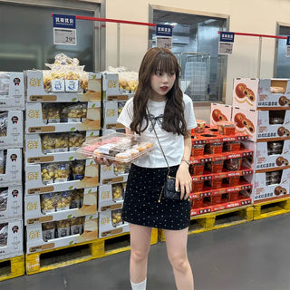 Ribbon print T-shirt