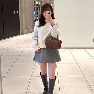 Collarless jacket