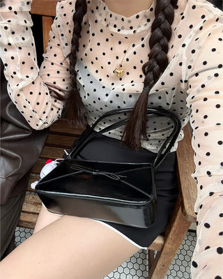 Polka Dot See-Through Long Sleeve T-Shirt