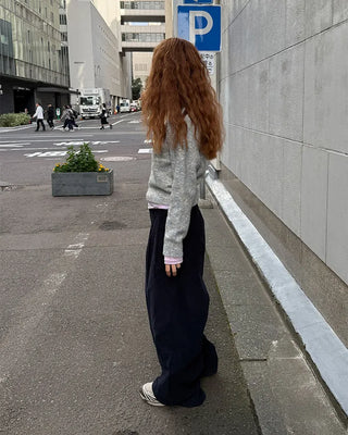 Round neck long-sleeve knit