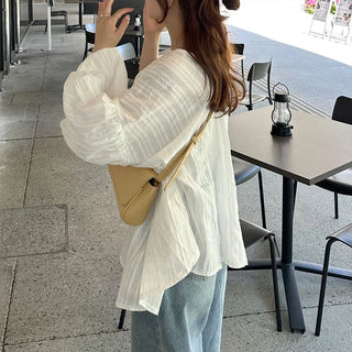 Puff-sleeve blouse