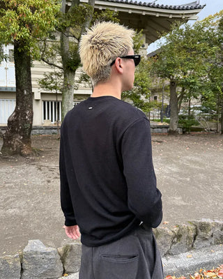 Back Charm Rib Long T-Shirt