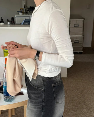 Round Basic Slim Long-Sleeve T-Shirt