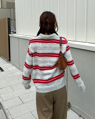 Striped long-sleeved knit