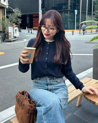 Suede buckle shoulder bag