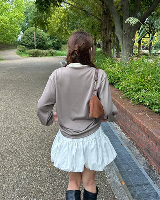 Open-collar double-button knit