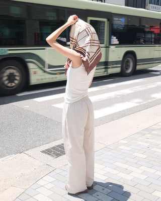 Two-pleat cotton pants