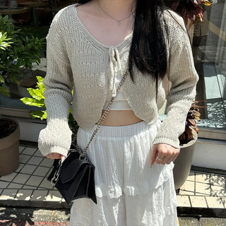 Ribbon Cropped Cardigan