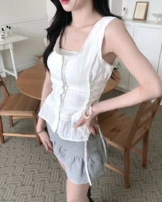 corset sleeveless blouse