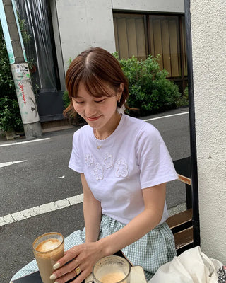 Flower Round Neck Half Sleeve T-Shirt