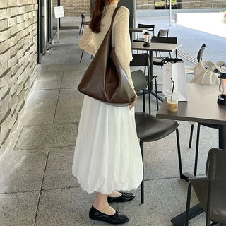 Faux leather tote bag